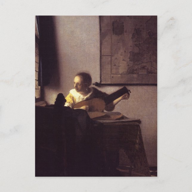 Woman with a Lute Postcard (Front)