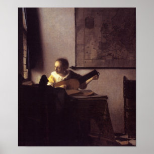 Woman with a Lute Poster