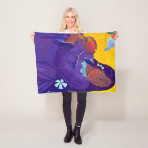 Woman with a Mango, Gauguin Fleece Blanket