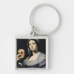 Woman with a Mask 2 Key Ring