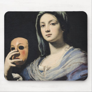 Woman with a Mask 2 Mouse Pad