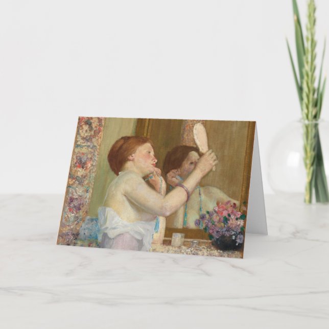 Woman with a Mirror | Frederick Carl Frieseke Card (Front)