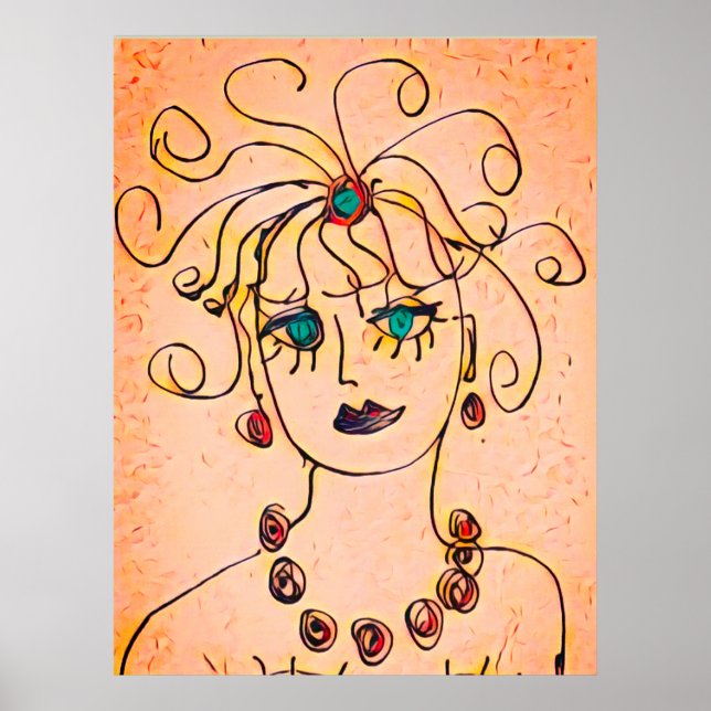 Woman with a necklace poster (Front)