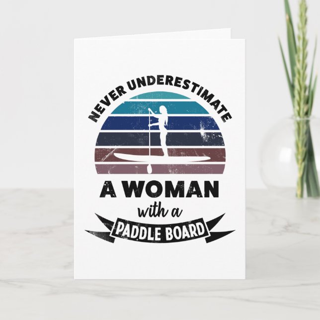 Woman with a Paddle Board Funny Gift Mum Card (Front)