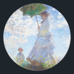Woman with a Parasol by Claude Monet Classic Round Sticker<br><div class="desc">Woman with a Parasol
by Claude Monet</div>