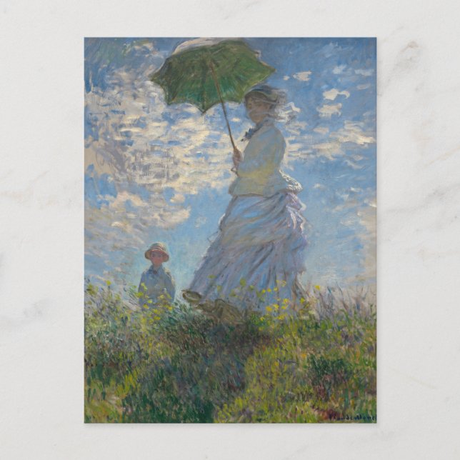 Woman With a Parasol by Claude Monet Postcard (Front)