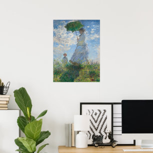 Woman with a Parasol by Claude Monet Poster