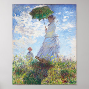 Woman with a Parasol by Claude Monet Poster