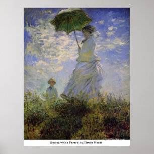 Woman with a Parasol by Claude Monet Poster