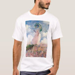 Woman with a Parasol, Claude Monet, 1886 T-Shirt<br><div class="desc">Oscar-Claude Monet (14 November 1840 – 5 December 1926) was a French painter, a founder of French Impressionist painting and the most consistent and prolific practitioner of the movement's philosophy of expressing one's perceptions before nature, especially as applied to plein air landscape painting. The term ""Impressionism"" is derived from the...</div>