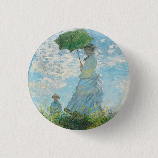 Woman with a Parasol  Claude Monet   3 Cm Round Badge (Front)