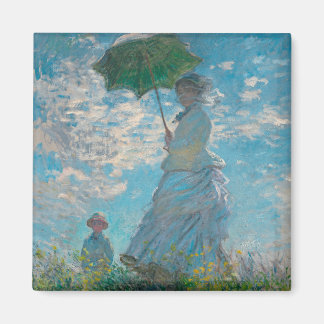 Woman with a Parasol Claude Monet Fine Art Magnet