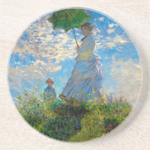Woman with a Parasol Claude Monet Impressionist Coaster