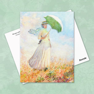Woman with a Parasol Claude Monet Postcard