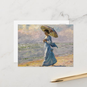 Woman with a Parasol, Claude Monet Postcard