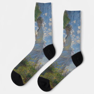 Woman with a Parasol   French Landscape Socks