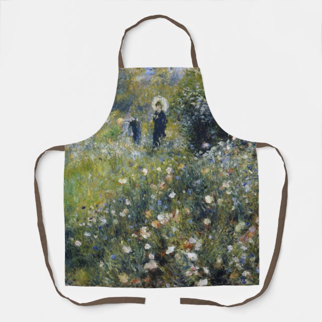 Woman with a Parasol in a Garden by Auguste Renoir Apron (Front)