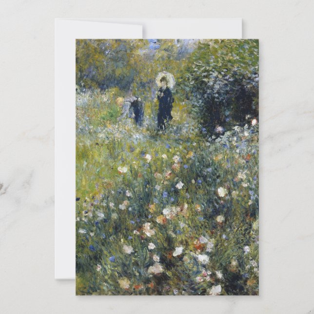 Woman with a Parasol in a Garden by Auguste Renoir Card (Front)