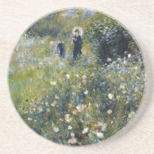 Woman with a Parasol in a Garden by Auguste Renoir Coaster