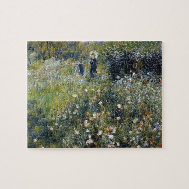 Woman with a Parasol in a Garden by Auguste Renoir Jigsaw Puzzle (Horizontal)