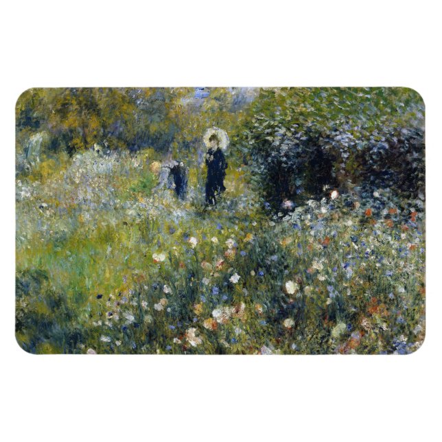 Woman with a Parasol in a Garden by Auguste Renoir Magnet (Horizontal)