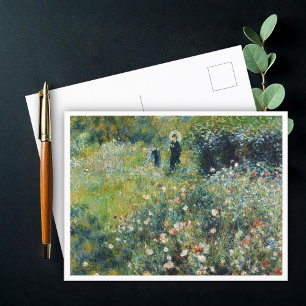 Woman with a Parasol in a Garden by Auguste Renoir Postcard