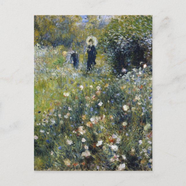 Woman with a Parasol in a Garden by Auguste Renoir Postcard (Front)