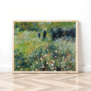 Woman with a Parasol in a Garden by Auguste Renoir Poster
