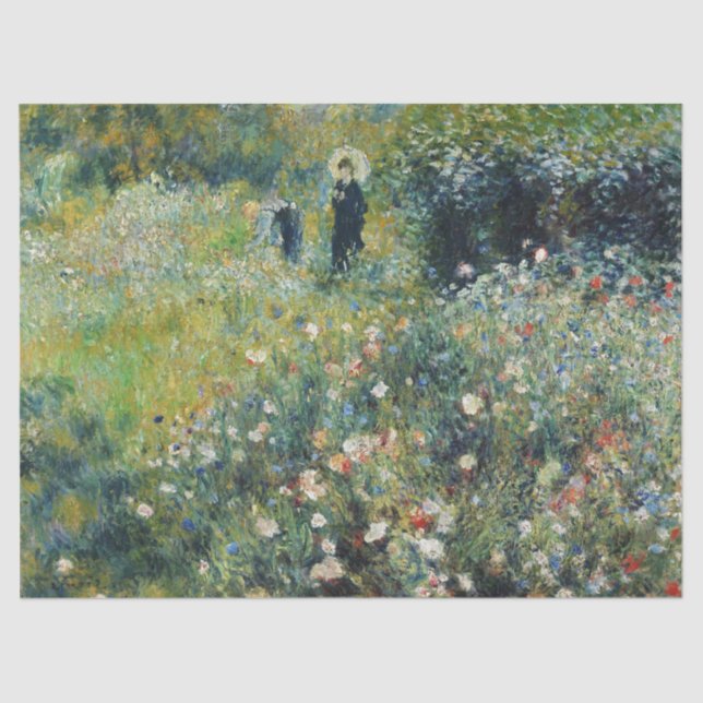 Woman with a Parasol in a Garden by Auguste Renoir Tissue Paper (Front)