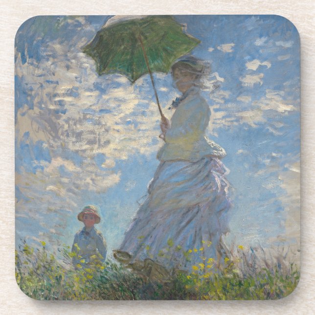 Woman with a Parasol - Madame Monet and Her Son Coaster (Front)