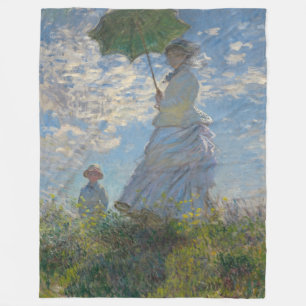 Woman with a Parasol - Madame Monet and Her Son Fleece Blanket