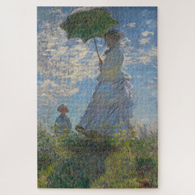 Woman with a Parasol - Madame Monet and Her Son Jigsaw Puzzle (Vertical)