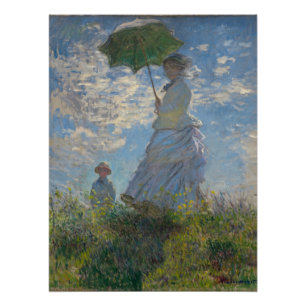Woman with a Parasol - Madame Monet and Her Son Poster