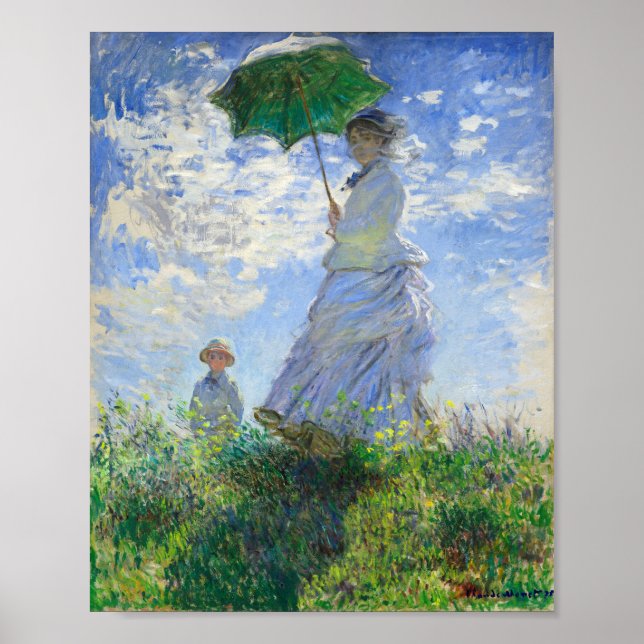Woman with a Parasol, Madame Monet and Her Son Poster (Front)