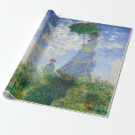 Woman with a Parasol, Madame Monet and Her Son Wrapping Paper<br><div class="desc">Woman with a Parasol,  Madame Monet and Her Son by Claude Monet Vintage Fine Art</div>