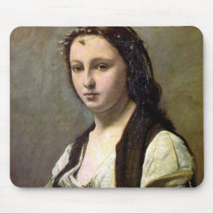 Woman with a Pearl, Camille Corot, 1868-1870 Mouse Pad