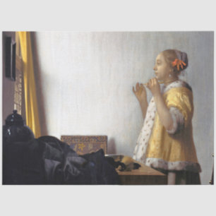 Woman with a Pearl Necklace, Johannes Vermeer Tissue Paper