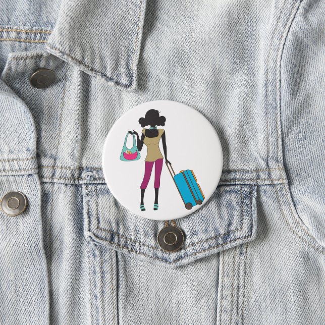 Woman With A Suitcase 7.5 Cm Round Badge (Creator Uploaded)