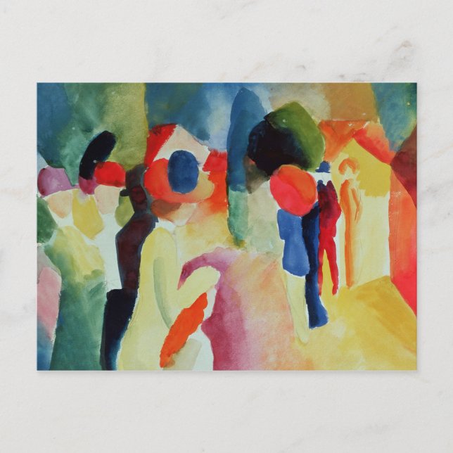 Woman with a Yellow Jacket, 1913 Postcard (Front)