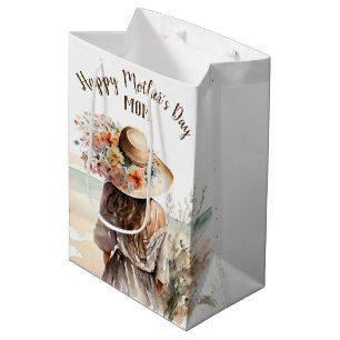 Woman With Beach Hat Medium Gift Bag