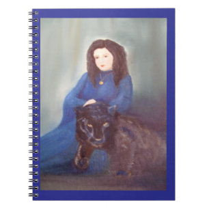Woman With Black Panther Spiral Notebook