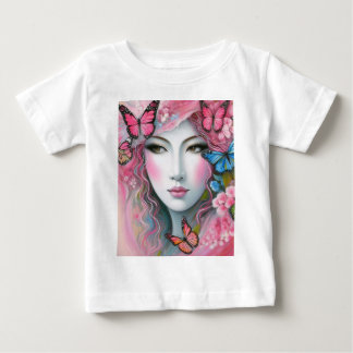 Woman with butterflies baby T-Shirt