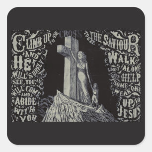 Woman with Child and Cross The Sanctuary of Love Square Sticker