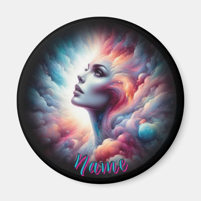 Woman with Cosmic Aura Hair Magnet (Front)