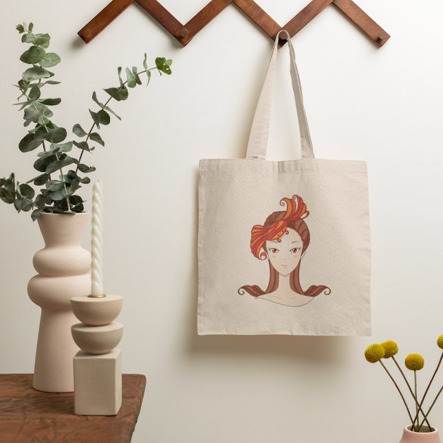 Woman With Crab Hair Tote Bag (Creator Uploaded)