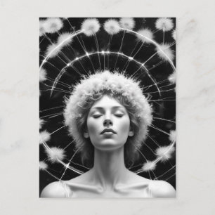 Woman with Crown of Dandelions  Postcard