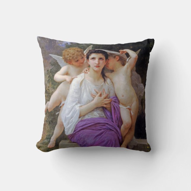 Woman with Cupid, Bouguereau Cushion (Front)