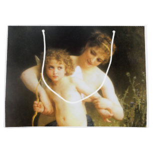 Woman with Cupid, Bouguereau Large Gift Bag