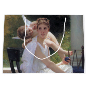 Woman with Cupid, Bouguereau Large Gift Bag