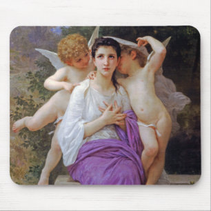 Woman with Cupid, Bouguereau Mouse Pad